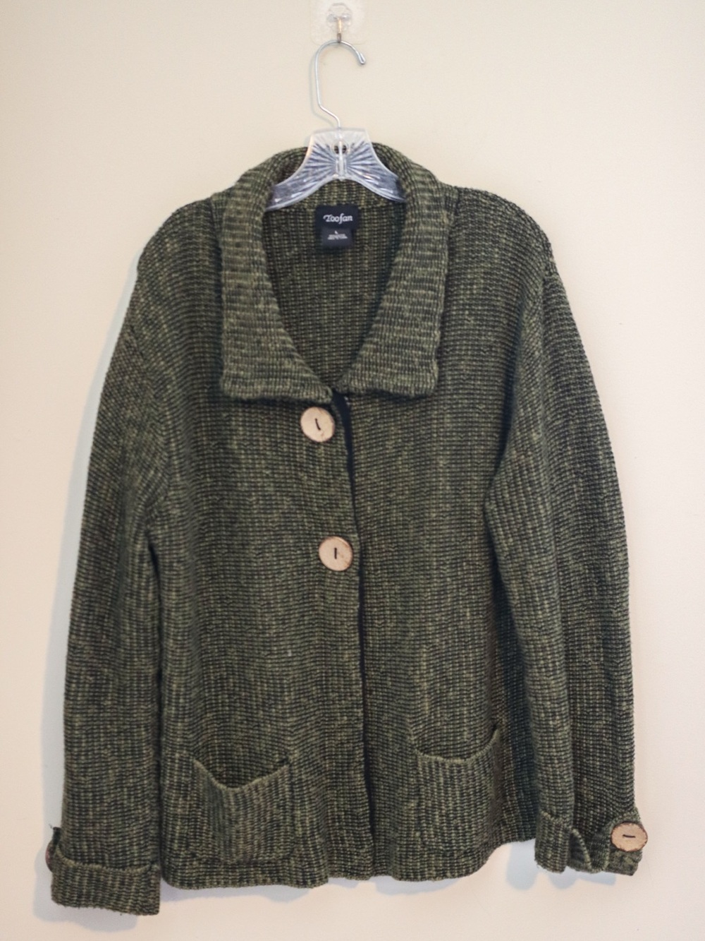 Women's Olive Green Button-Front Cardigan Sweater